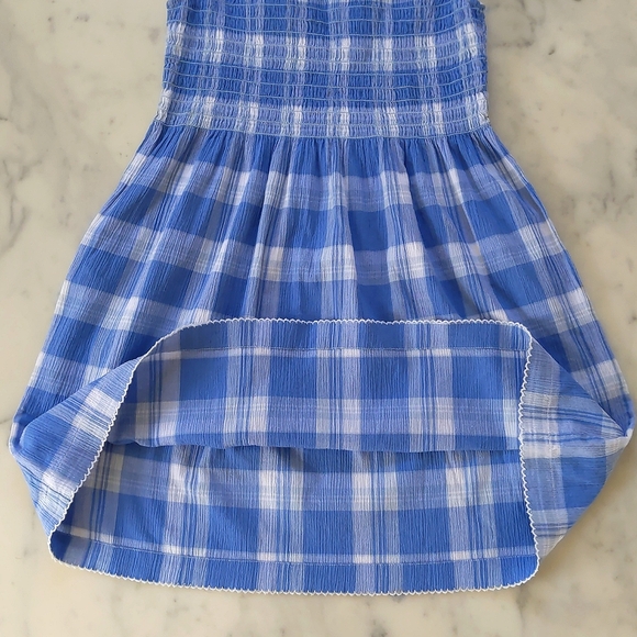 NWOT. GAP 100% Cotton Seersucker Multi Color Plaid Elastic Top Sleeveless Dress. - Picture 5 of 5